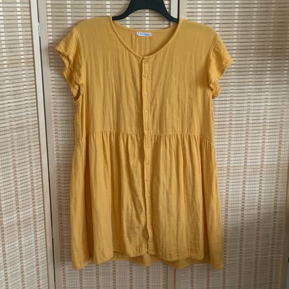 Free People Yellow Midi Dress Size Large. SUMMER SALE!